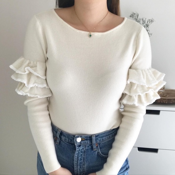 Club Monaco Ruffle Sweater - Picture 1 of 5